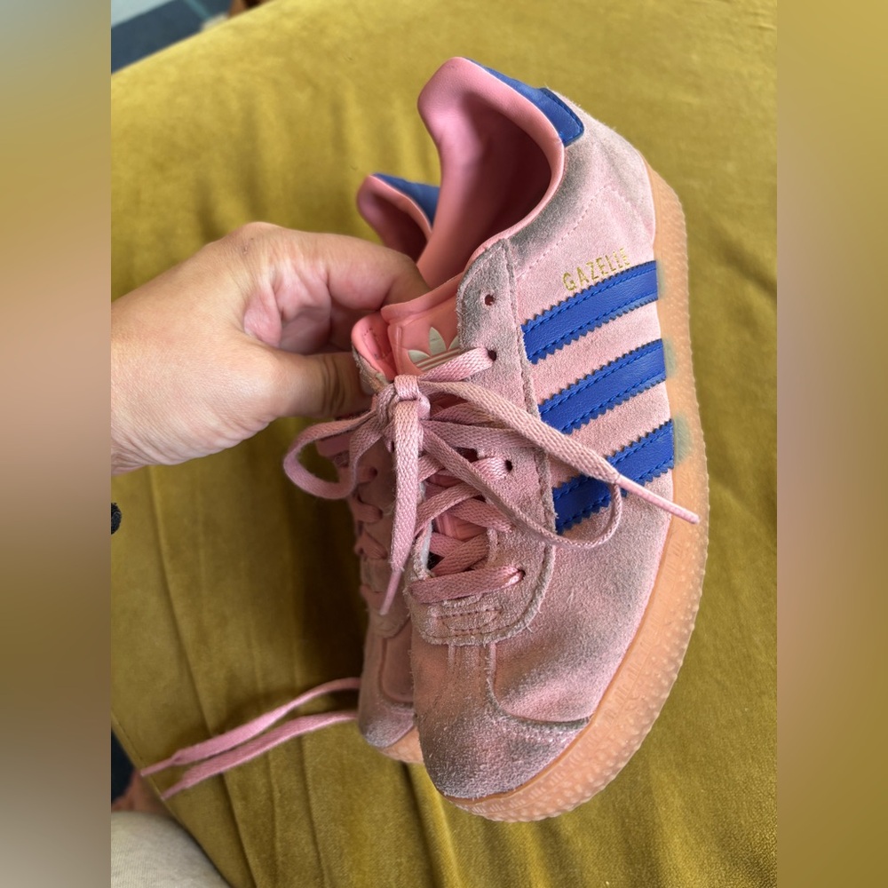 Girls adidas gazelle 12.5 blue and pink